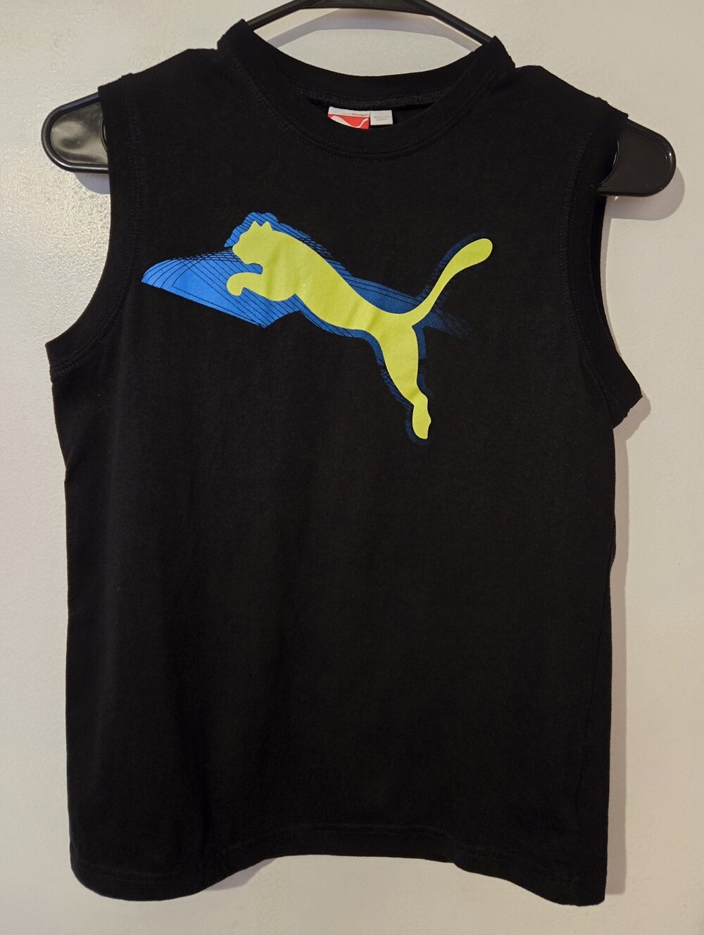 Kids Black Puma Sleeveless Tank Top/Shirt
